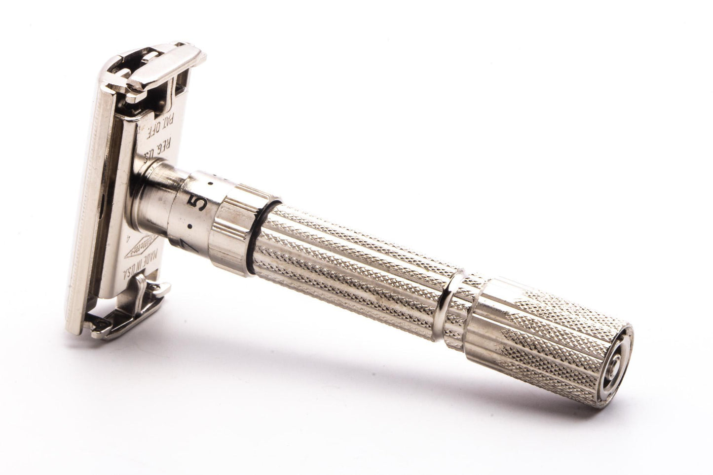 1959 E4 Gillette Fatboy Adjustable Double Edge Razor Set | Original Condition