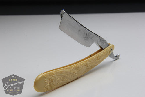 5/8" A.G. Horden & Sons Hollow Grind Straight Razor w/ Woman Face Scales | Sheffield, England