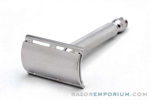 1957 Gillette Ball End Tech DE Safety Razor Factory Nickel C4