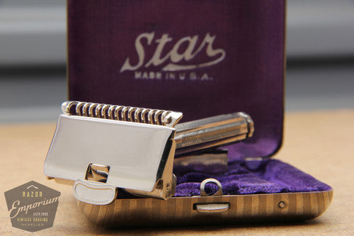 Star 1912 Single Edge Safety Razor w/ Orig. Metal Case - Mint