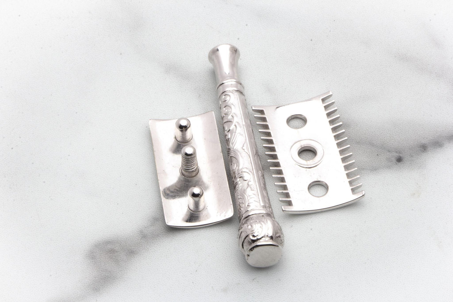 1910 Gillette ABC Pocket Empire Double Edge Razor Set | Rhodium Revamp