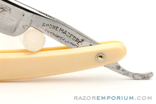 5/8" Andre Madeore "Mad Raz" Round Tip Straight Razor w/ Case | France