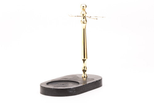 Black and Gold Razor, Brush, and Bowl Stand
