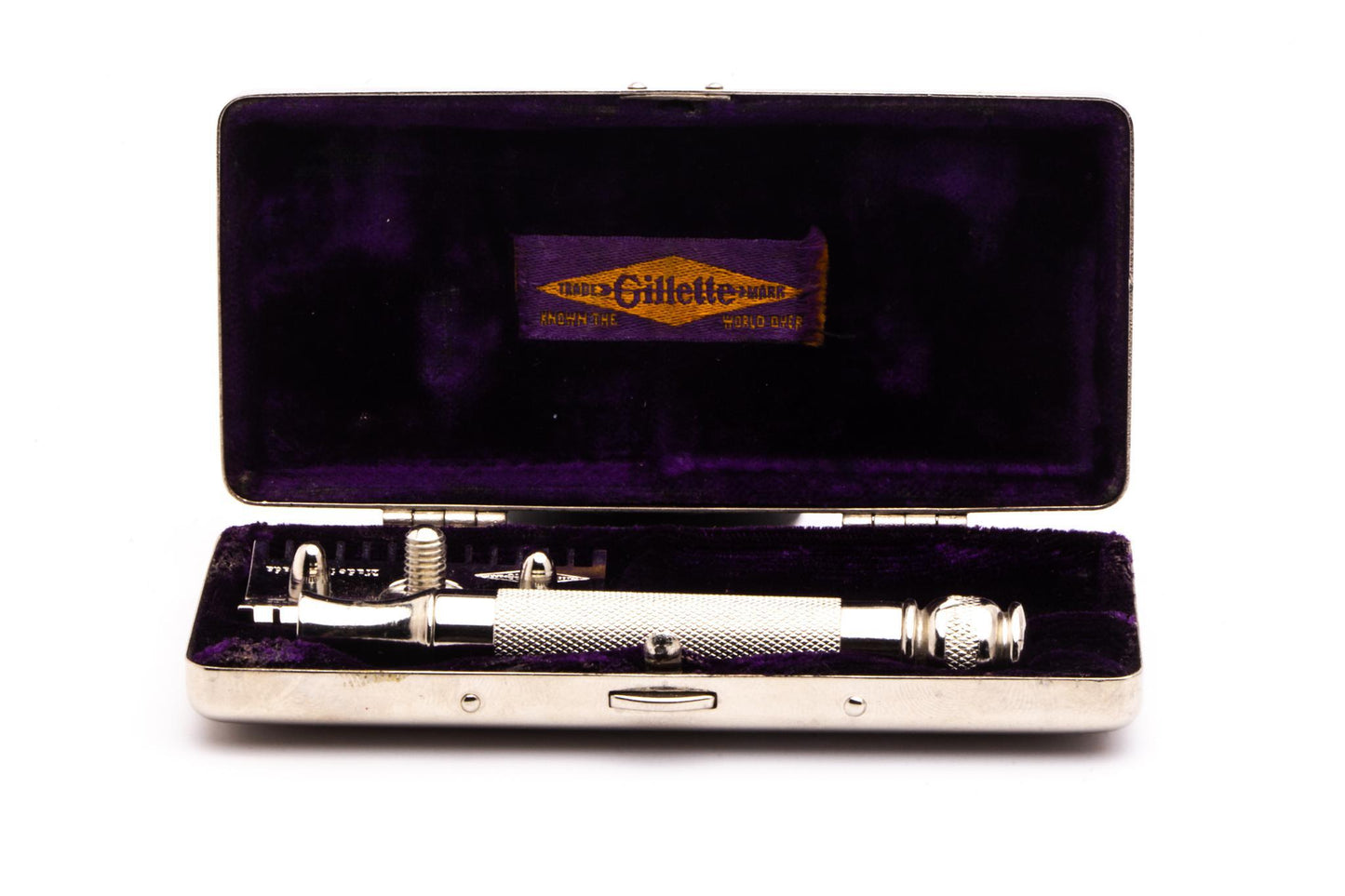 1911 Gillette Silver Pocket Edition w/ Replica Handle Razor Set | Made In Canada