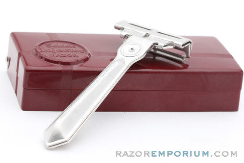 1935 Schick Injector Safety Razor Type D Set | Satin Rhodium Revamp