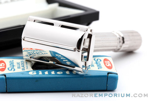 1959 Gillette $1.95 Fatboy Adjustable Safet Razor with Case E4 | Rhodium Revamp
