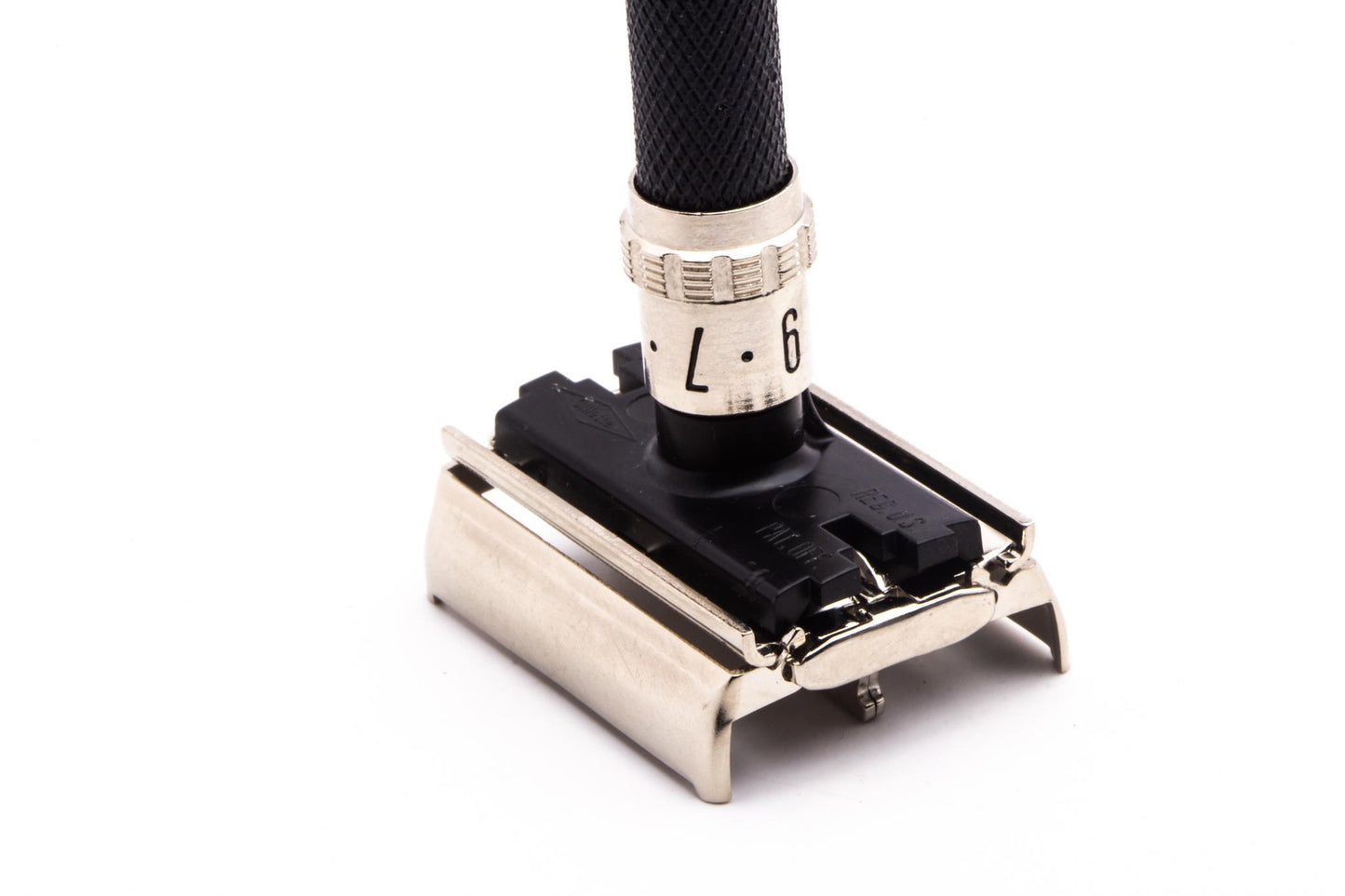 1983 D2 Gillette Super Adjustable "Black Beauty" Double Edge Safety Razor | Factory Nickel Revamp