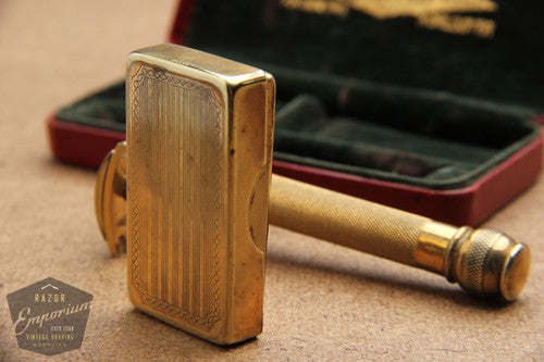 Gillette 1924 Gold Old Type Pocket Edition Boston Shriner Set