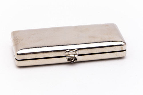 1909 Gillette Silver ABC Pocket Edition OLD Type Floral Handle - Open Comb DE Razor Set