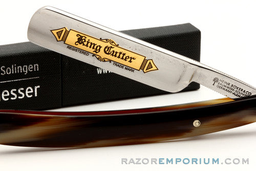 5/8" Boker Rasiermesser Original King Cutter Synthetic Horn Round Point Straight Razor
