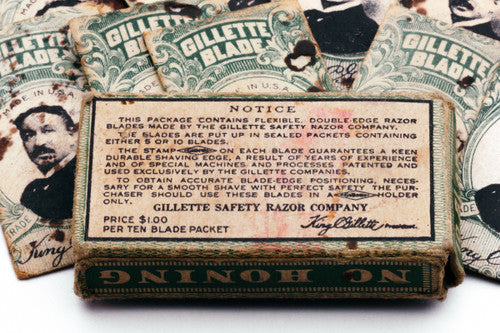 7 Gillette Green Double Edge Safety Razor Blades in Box