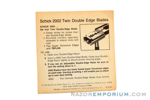 Schick Twin Double Edge (1) - New Old Stock (NOS) Razor Blades