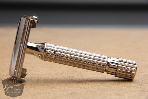 Gillette 1946 President DE Safety Razor Non-Notched - Original Rhodium Finish