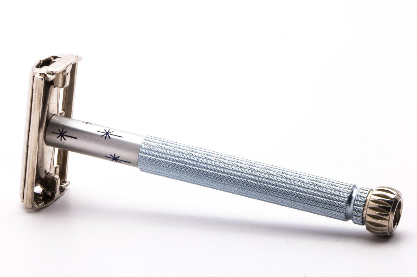 1964 J4 Gillette Lady Blue Star Double Edge Safety Razor Set | Original Condition