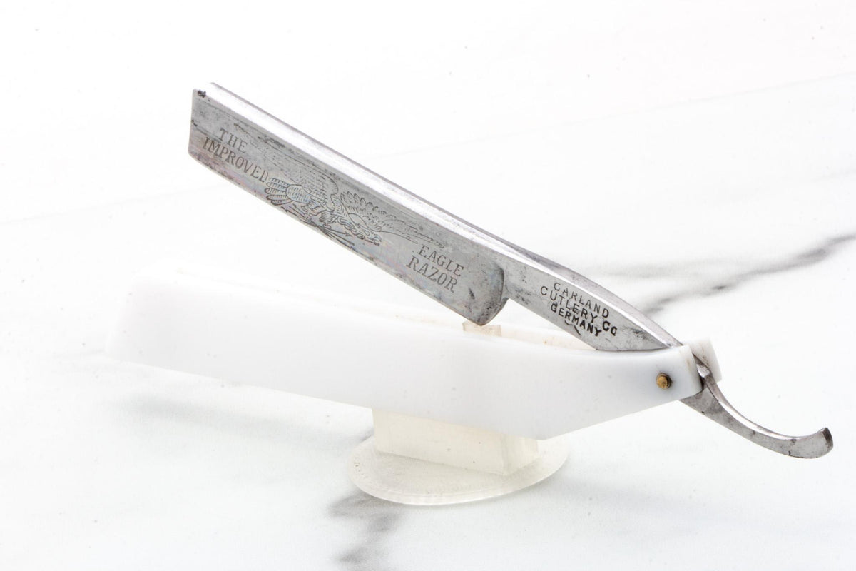 5/8" Vintage Restored Carland Cutlery Co. The Improved Eagle Straight Razor | Etched Blade & White Scales