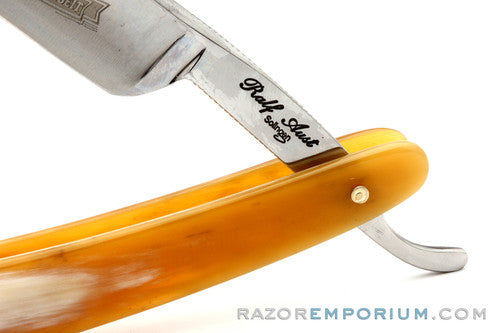 5/8" Ralf Aust Round Tip Straight Razor | Horn Scales