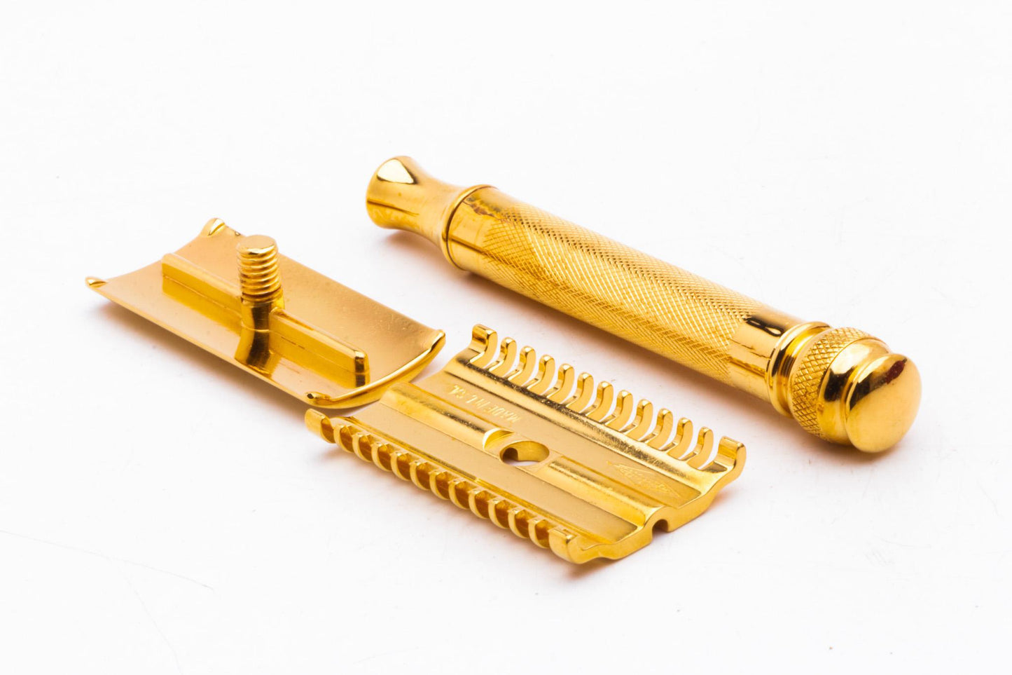 1930's Gillette NEW Federal Long Comb Double Edge Safety Razor Set | 24K Gold Revamp