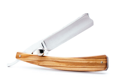 6/8" Ertan Süer Mon Fier Destrier Carbon Straight Razor | Olivewood Scales