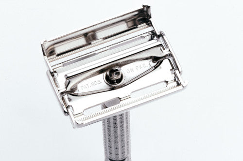 1957 C3 Gillette Flare Tip Super Speed DE Safety Razor | Factory Nickel Revamp