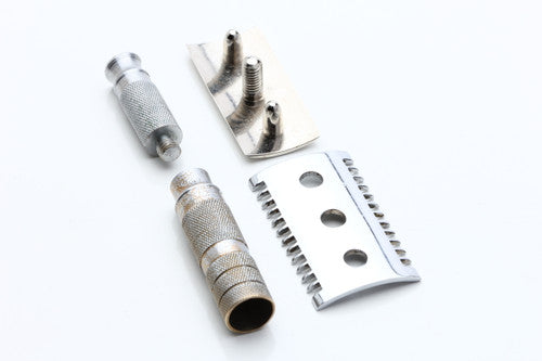 Hoffritz 1960s Travel Open Comb DE Safety Razor