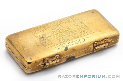 1914 Gillette Basketweave Pocket Edition - Old Type Shell (DE) Razor Set