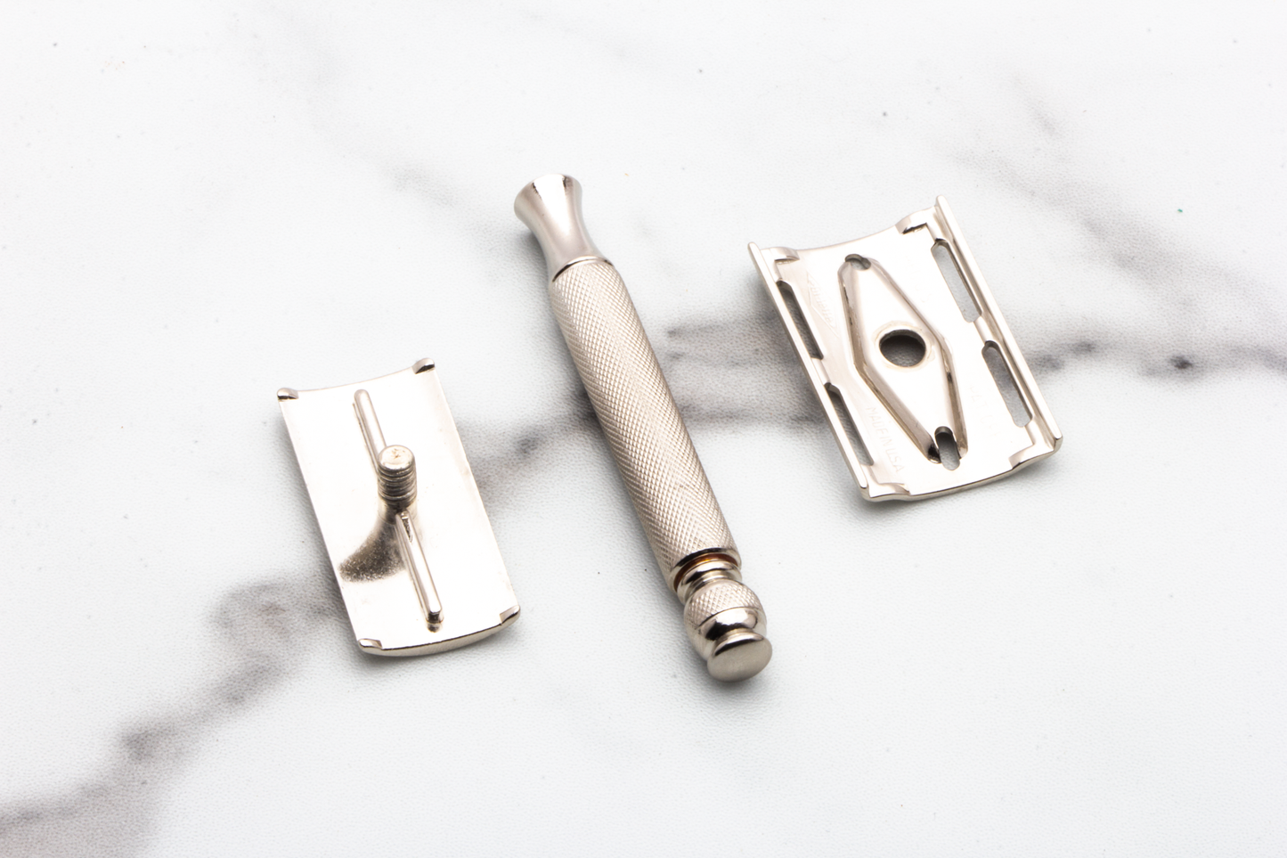 1940's Gillette Ball End Tech Three Piece Double Edge Safety Razor | Original Condition