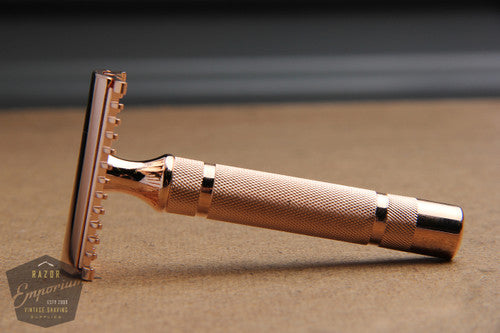 Gillette 1930's NEW DE 3 Piece Safety Razor * Rose Gold REVAMPED