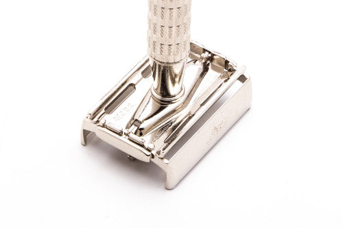 1955 A2 Gillette Heavy Red Tip Super Speed Safety Razor | Factory Nickel Revamp