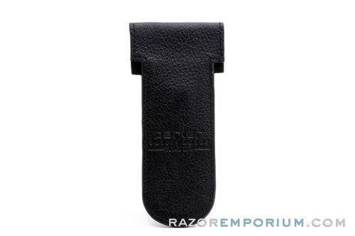 Parker | Black Leather Safety Razor Travel Pouch With Button