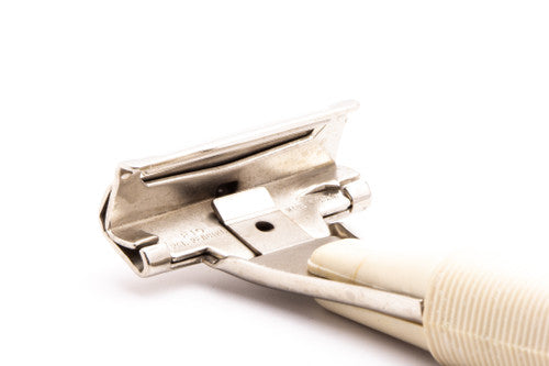 1960's Schick Injector Cream Handle Safety Razor | Factory Nickel Revamp