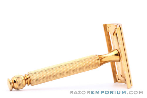 1940's Gillette Gold Ball End Tech 3 Piece Travel Safety Razor Set - Miller Brewing Co. Milwaukee, Wisc. USA