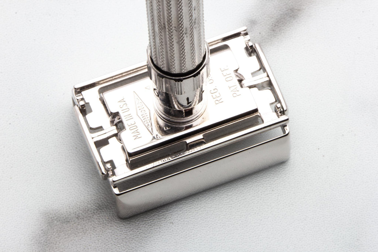 1960 F4 Gillette Fatboy Adjustable $1.95 Double Edge TTO Safety Razor | Rhodium Revamp