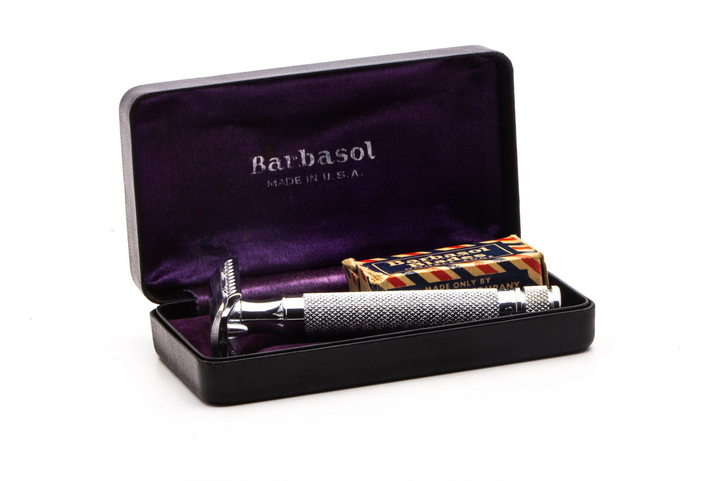 Barbasol Floating Head Double Edge Safety Razor in Orig. Leather Case | Original Condition