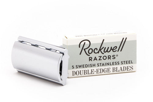 Rockwell 6C White Chrome Adjustable Double Edge Safety Razor