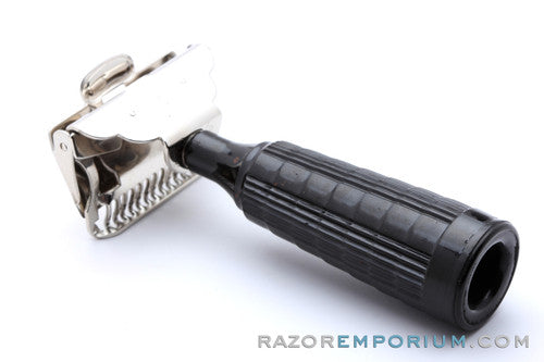 1940s Gem Junior Fat Handle Single Edge Safety Razor - Factory Nickel Revamp