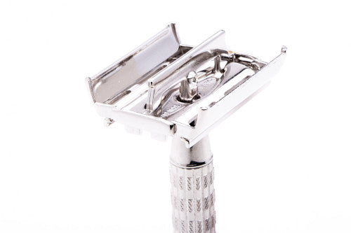 1955 A4 Gillette Red Tip Heavy Super Speed Double Edge Safety Razor | Rhodium Revamp