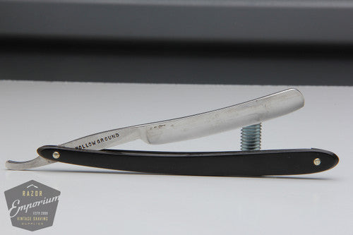 7/16" Hollow Grind Straight Razor w/ Black Horn Scales
