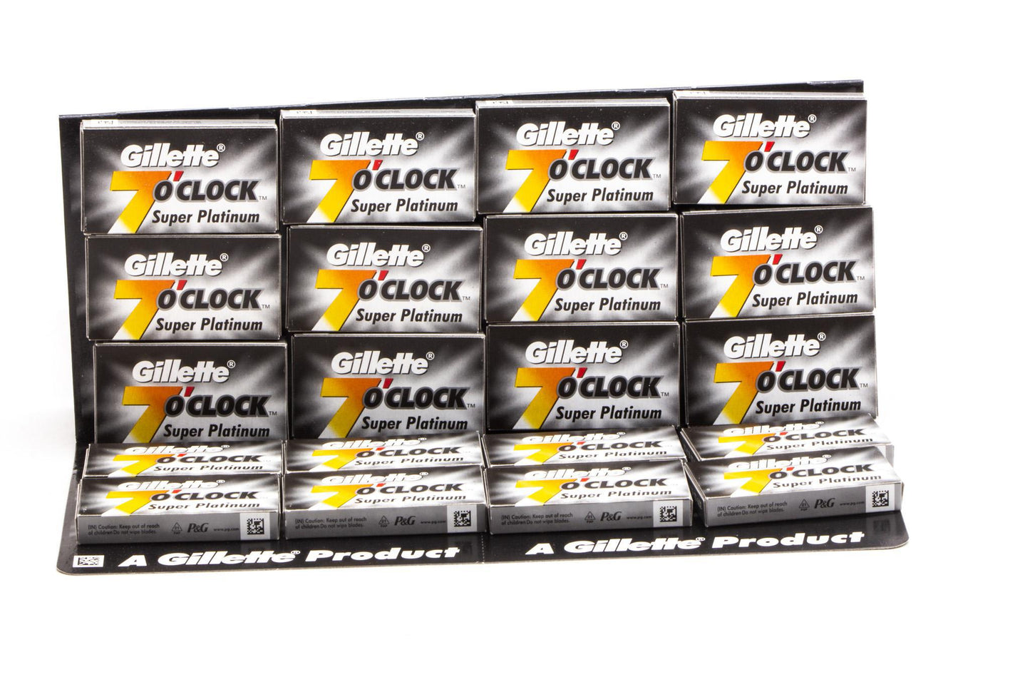 Gillette 7 O'clock Black Super Platinum Double Edge (DE) Razor Blades