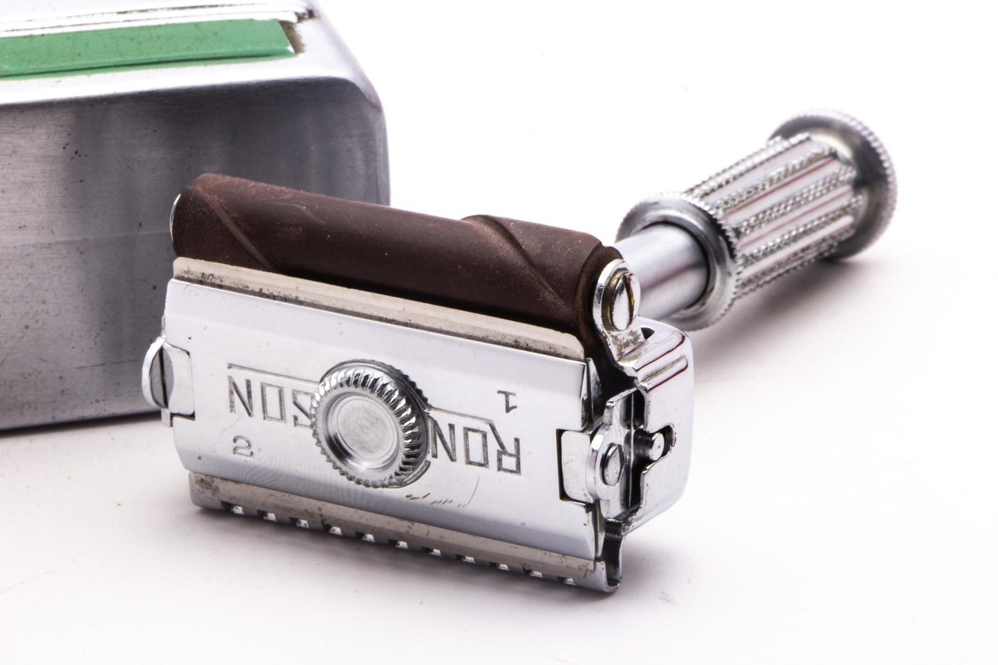 1930's Ronson Self Sharpening Double Edge Razor Set | Original Condition