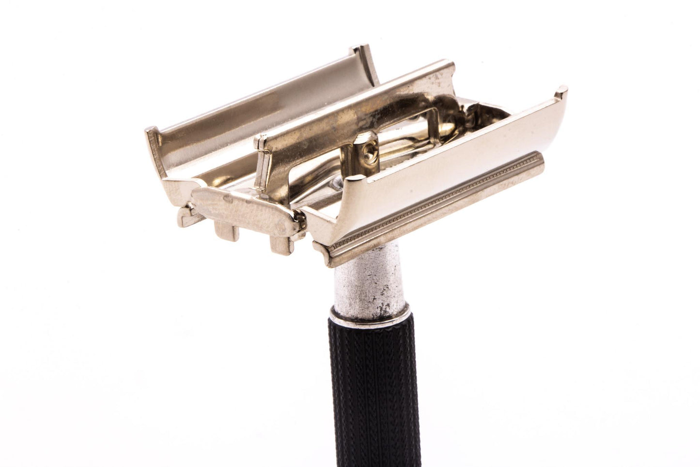 1969 O1 Gillette Black Handle DE Super Speed Safety Razor | Factory Nickel Revamp