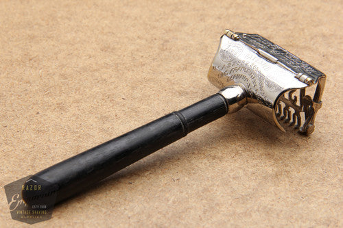 Kampfe Bros. 1900's Star New 7 Day Model SE Safety Razor in Black Leather Case