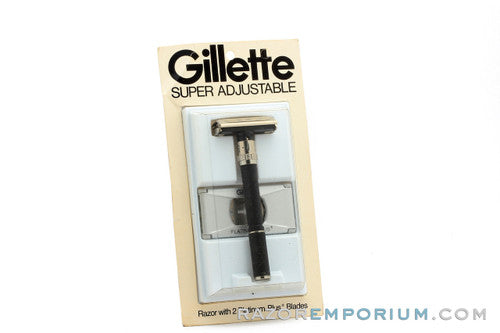 1985 Gillette Super Adjustable "Black Beauty" DE Safety Razor in New Old Stock