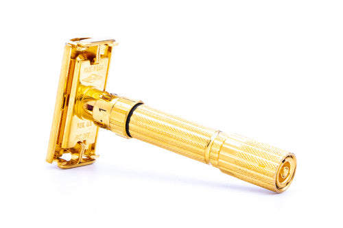1959 E4 Gillette TTO Fatboy Adjustable Double Edge Safety Razor | 24K Gold Revamp