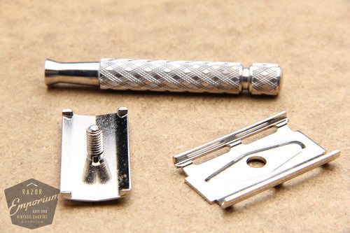 Gillette 1960's Spiral Handle Ball End Tech Safety Razor w/ Box - Made in England