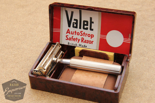 Valet Auto Strop Silver Razor Set w/ Box New Old Stock - Made in England