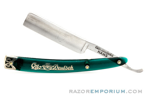 5/8" Otto Deutsch Sohne Original Translucent Green Scales Straight Razor | Solingen, Germany