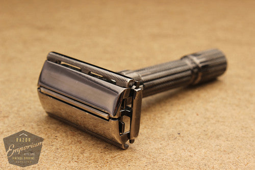 Gillette 1958 Fatboy Adjustable Safety Razor D4 * Gun Metal Nickel REVAMPED