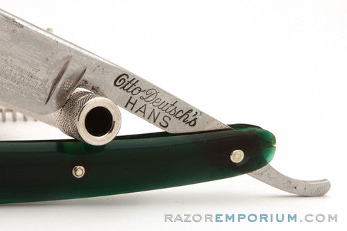 5/8" Otto Deutsch Sohne Straight Razor Original Translucent Green Scales | Solingen, Germany