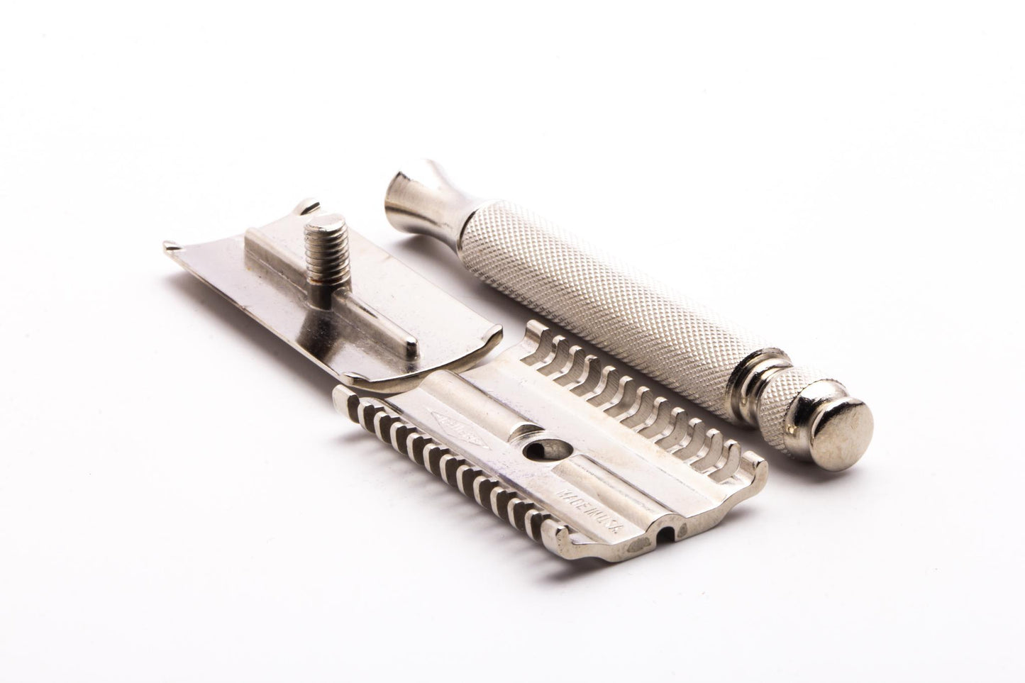 1930's Gillette NEW Ball End Long Comb Double Edge Safety Razor | Factory Nickel Revamp Copy