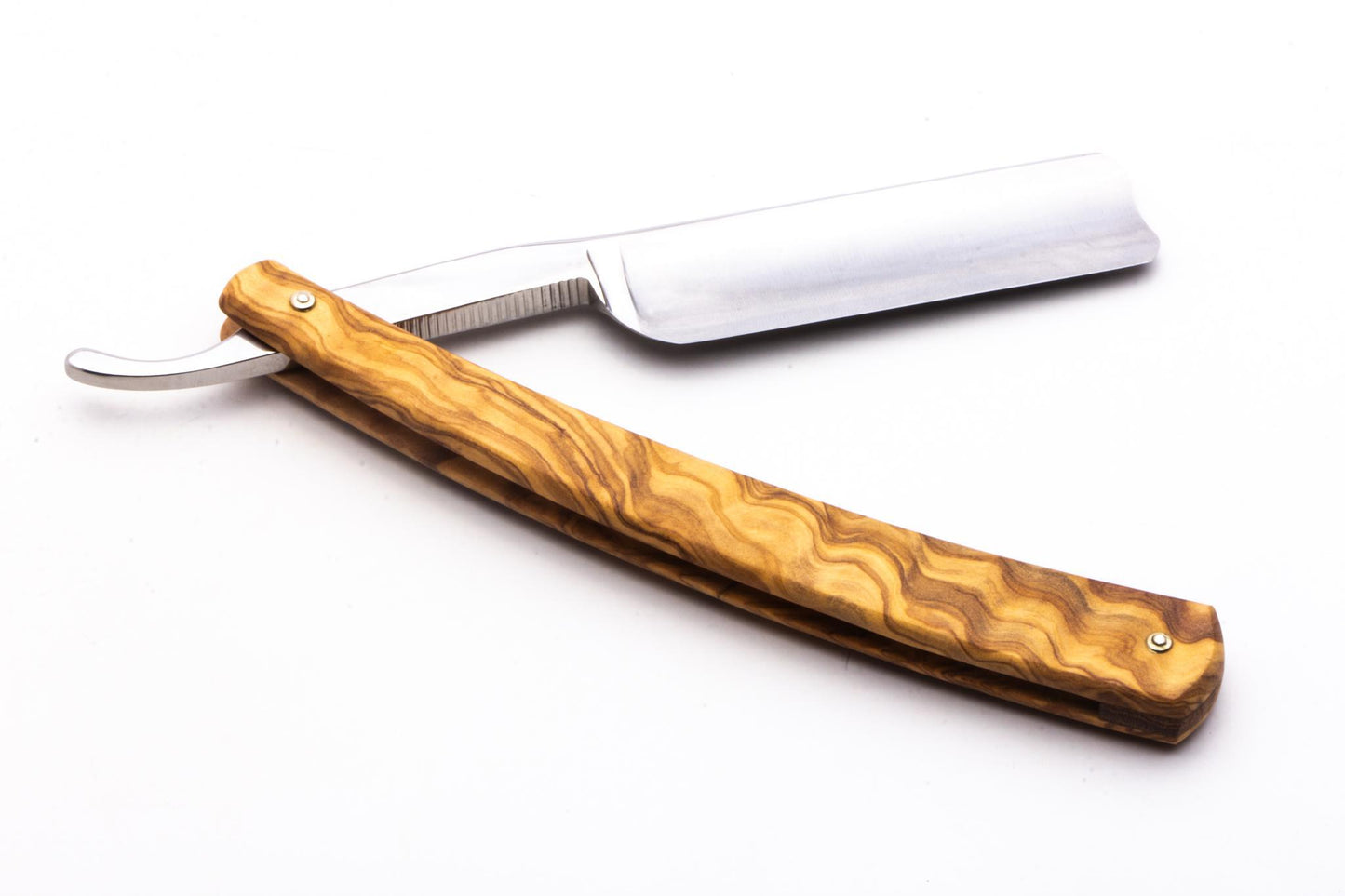 6/8" Ralf Aust Spanish Tip Straight Razor | Olive Wood Scales & Jimps
